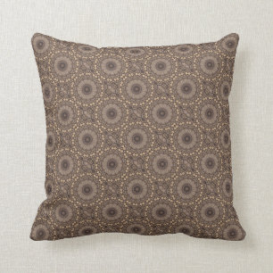 Coffee Brown Repeating Pattern Cushion
