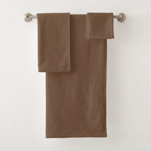 Coffee Brown Solid Color  Bath Towel Set