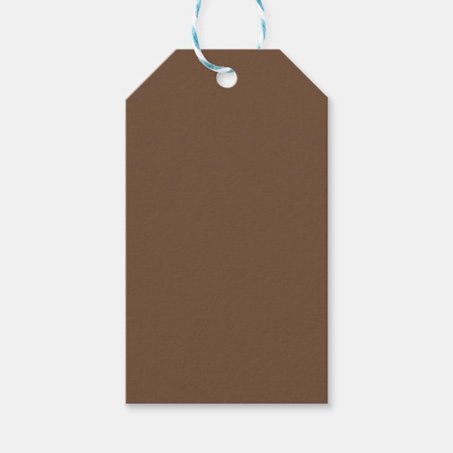 Coffee Brown Solid Colour  Gift Tags (Front)