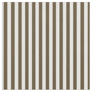 Coffee Brown & White Stripes Fabric