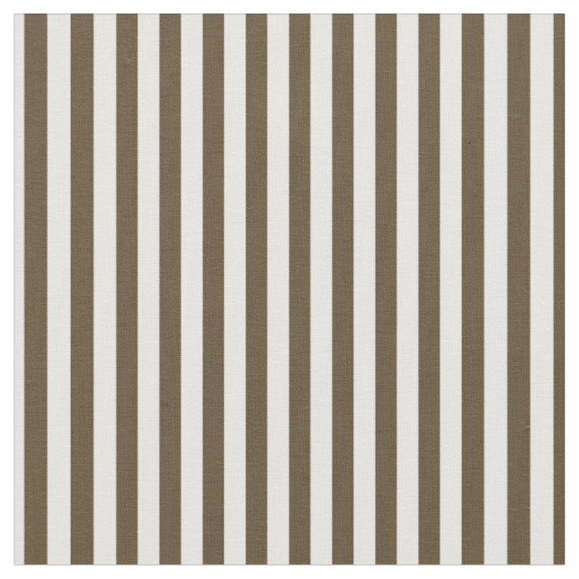 Coffee Brown & White Stripes Fabric (Close Up)