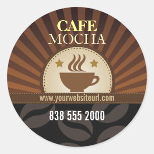 Coffee Burst Cafe Classic Round Sticker