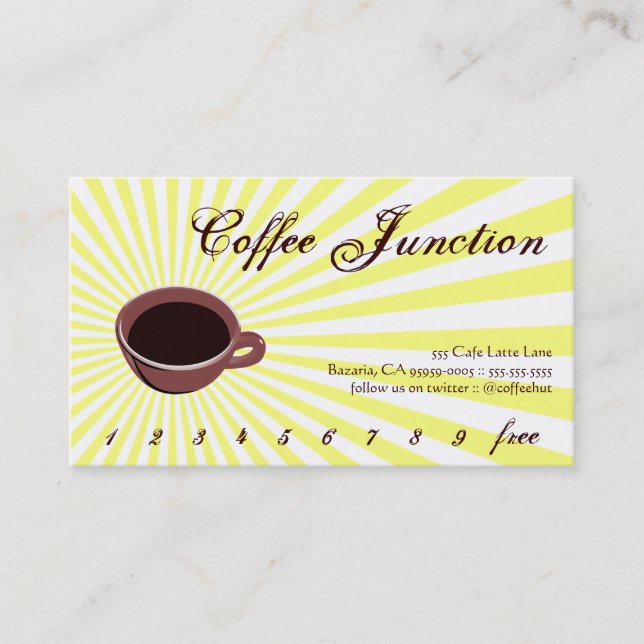 Coffee Burst Drink Punch / Loyalty Card (Front)
