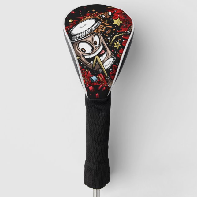 Coffee Burst Golf Head Cover (Front)
