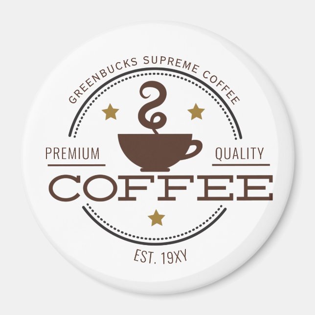 Coffee business logo magnet (Front)