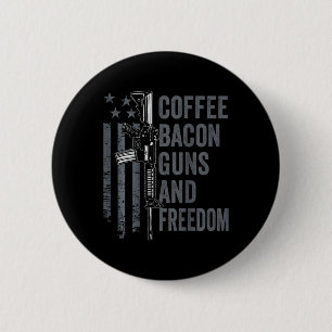 Coffee Bycon Guns And Freedom - Bbq Grill Pro Gun 6 Cm Round Badge