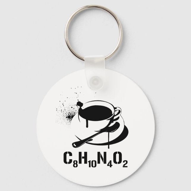 Coffee C8H10N4O2 Key Ring (Front)