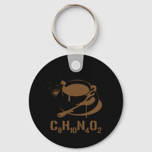 Coffee C8H10N4O2 Key Ring