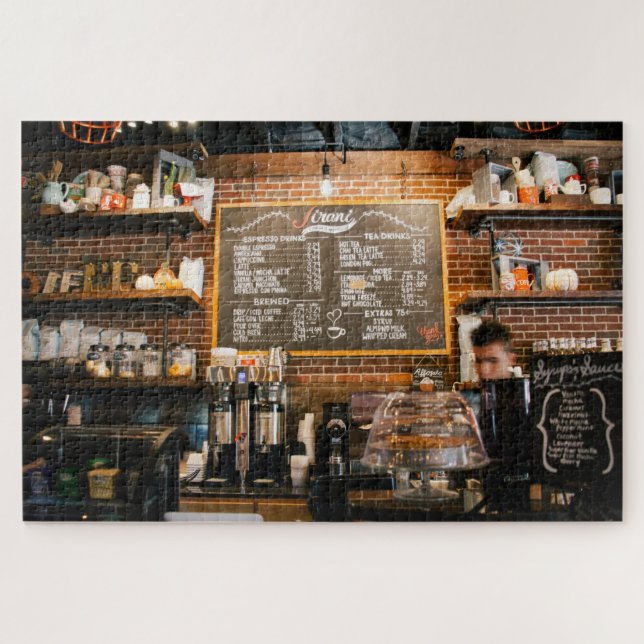 COFFEE CAFE AND BARISTA JIGSAW PUZZLE (Horizontal)