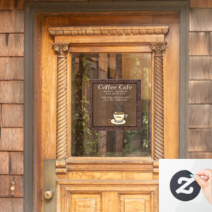 Coffee Cafe Business Hours Storefront Door 