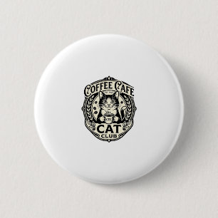 Coffee Cafe Cat Funny Cat Graphic - Coffee Cafe Ca 6 Cm Round Badge