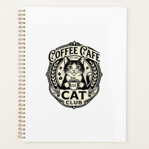 Coffee Cafe Cat Funny Cat Graphic - Coffee Cafe Ca Planner
