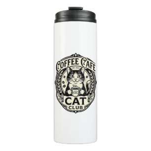 Coffee Cafe Cat Funny Cat Graphic - Coffee Cafe Ca Thermal Tumbler