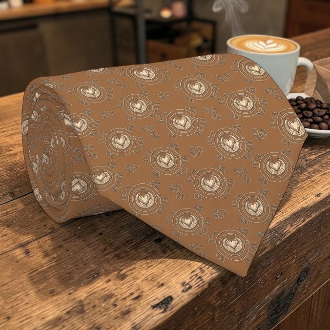 Coffee Cafe Latte Custom Necktie (Creator Uploaded)