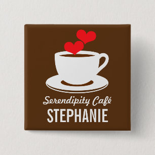 Coffee Café Shop Custom Employee Name Badge