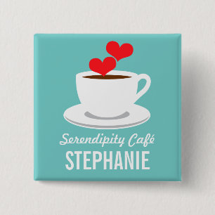 Coffee Café Shop Custom Employee Name Badge
