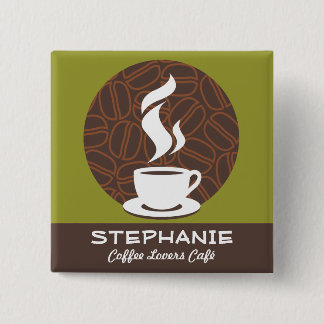 Coffee Café Shop Custom Employee Name Badge