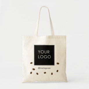 Coffee Cafe Shop Kafeteria Business Logo Budget Tote Bag