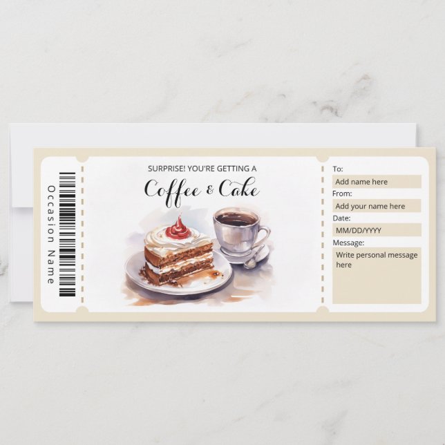  Coffee & Cake Gift Certificate Invitation (Front)