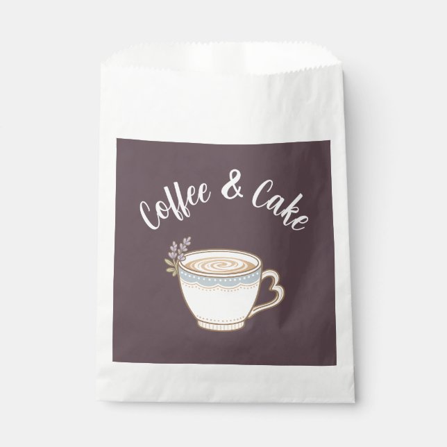 Coffee & Cake Logo Stickers Favour Bags (Front)