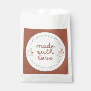 Coffee & Cake Shop Brown Favour Bags