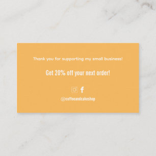 Coffee & Cake Shop Thank You Card