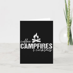 Coffee Campfires And Tails Graphic Funny Camping  Card