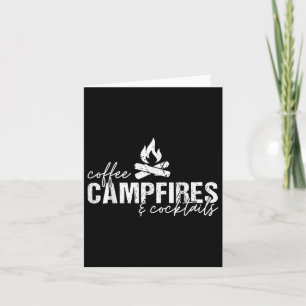 Coffee Campfires And Tails Graphic Funny Camping Card