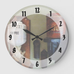 Coffee Can and Coffee Grinder Large Clock