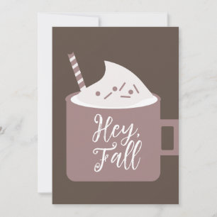 Coffee Cappuccino Hey Fall Card