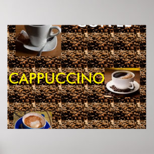 COFFEE CAPPUCCINO LATTE POSTER MENU
