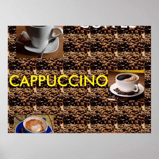 COFFEE CAPPUCCINO LATTE POSTER MENU (Front)
