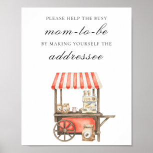 Coffee cart - Help the Busy Mom-to-Be Addressee Poster