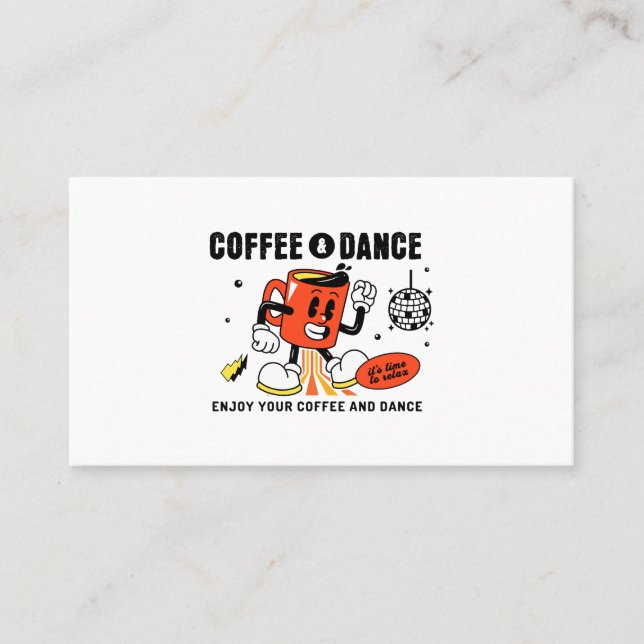 Coffee Cartoon Retro -1 Business Card (Front)