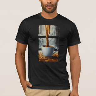 Coffee Cascade Art with Surreal Waterfall Flow T-Shirt