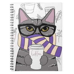 COFFEE CAT ART JOURNAL NOTEBOOK