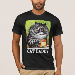 COFFEE CAT ART MENS CAT DADDY T-SHIRTS