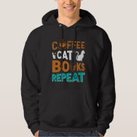 Coffee Cat Books Repeat, reading and coffee lovers