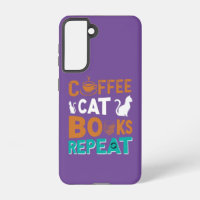 Coffee Cat Books Repeat, reading and coffee lovers