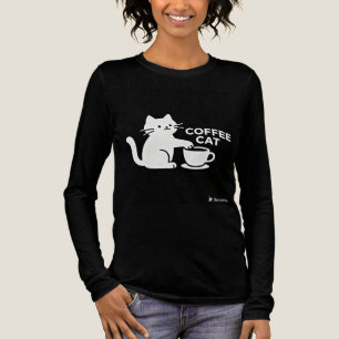 Coffee Cat Cute Caffeine Kitty Long Sleeve T-Shirt Tri-Blend Shirt