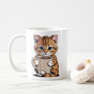 Coffee Cat ☕🐱 – Cute Cat with Coffee Design Mug