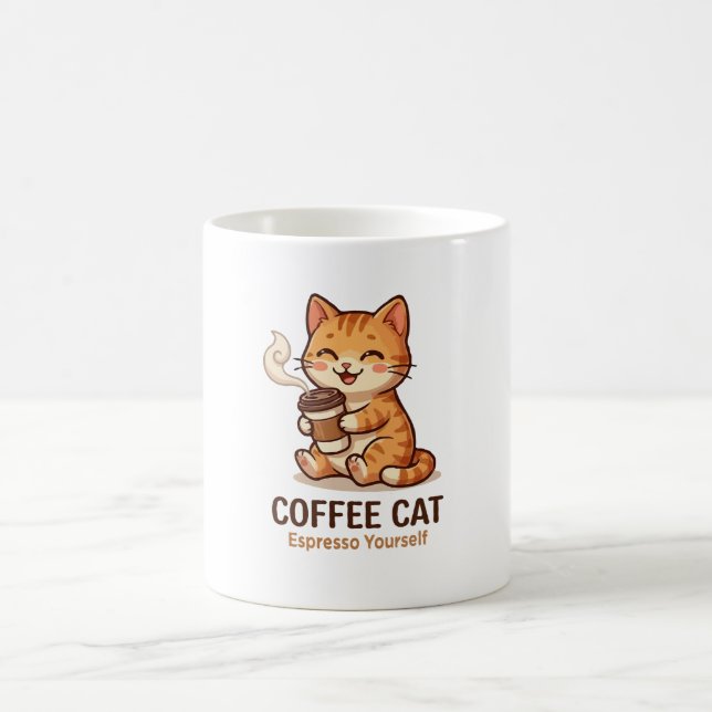 Coffee Cat Espresso Yourself Cute Kitten Mug (Center)
