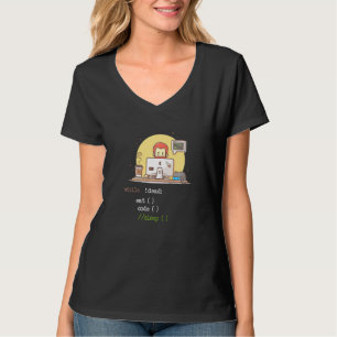 Coffee Cat It Program Code Programmer Coder Comput T-Shirt