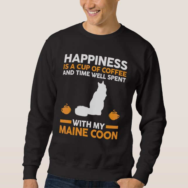 Coffee Cat Maine Coon Sweatshirt (Front)