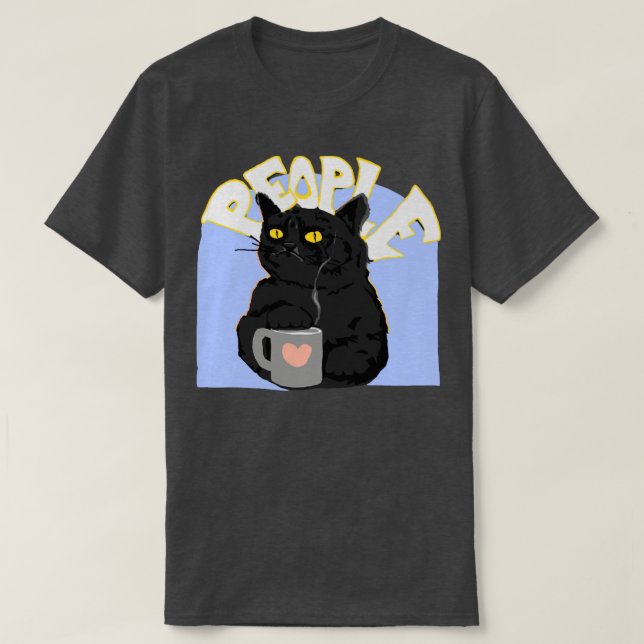 coffee cat people T-Shirt (Design Front)