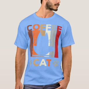 Coffee Cat Retro Kitten Lover  T-Shirt