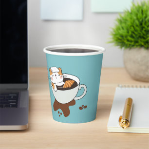 Coffee Cat Spa Paper Cups