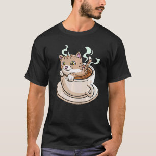 Coffee Cat Whisperer Caffeinated Coffeeholic T-Shirt