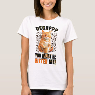 Coffee Cat Women White T-Shirt