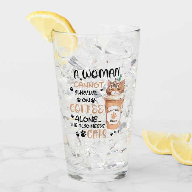 Coffee & Cats – Cute Kawaii Art Glass (Front Ice)